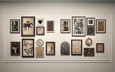 Vintage decorative painting combination medieval decorative painting combination photo wall decorative painting combination decorative painting picture frame picture frame picture frame hanging painting combination painting 3d model
