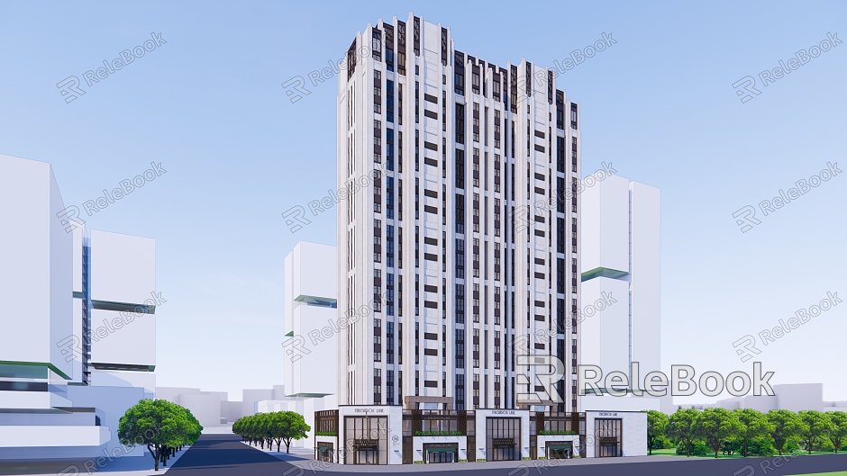 Modern Residential Building New Asia Commercial High-rise Residential Apartment model