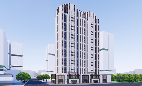 Modern Residential Building New Asia Commercial High-rise Residential Apartment 3d model