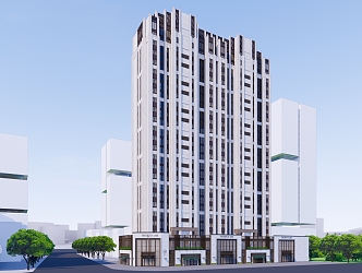 Modern Residential Building New Asia Commercial High-rise Residential Apartment 3d model