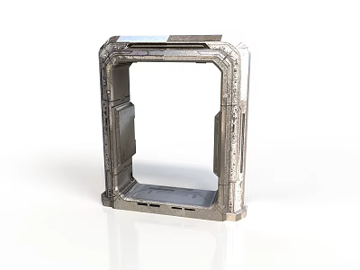 Metallic Scene Component Frame With Industrial Design Reinforced Corners And Textured Surface 3d model