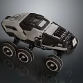 Futuristic Six Wheeled Off Road Vehicle With Mechanical Cockpit And Rugged Design