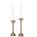 Golden Decorative Candle Holders With White Candles Set Of Two