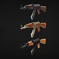 AK submachine gun machine gun machine gun semi-automatic rifle assault rifle firearms low face number low model simple model game sub-era film and television level 3d model