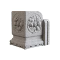 Traditional Intricate Square Stone Sculpture Carving With Dragon Patterns And Decorative Base