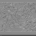 White Decorative Embossed Background Wall With Intricate Rose Leaf Floral Patterns