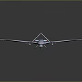 White Drone with Long Wings and Multiple Propellers Modern Sleek Design Isolated on Dark Background