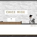 Modern Front Reception Desk Design With Marble Wall Wooden Countertop Computer Plant And Decorative Statue
