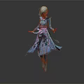 Frozen Elsa Dancing Gracefully In Blue Long Dress With Flowing Skirt And Elegant Pose