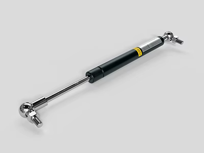 Durable Gas Spring With Black Cylinder Silver Rod And Metal End Fittings 3d model