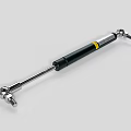 Durable Gas Spring With Black Cylinder Silver Rod And Metal End Fittings