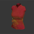 Red Sleeveless Top With Bow Tie Waist On Mannequin