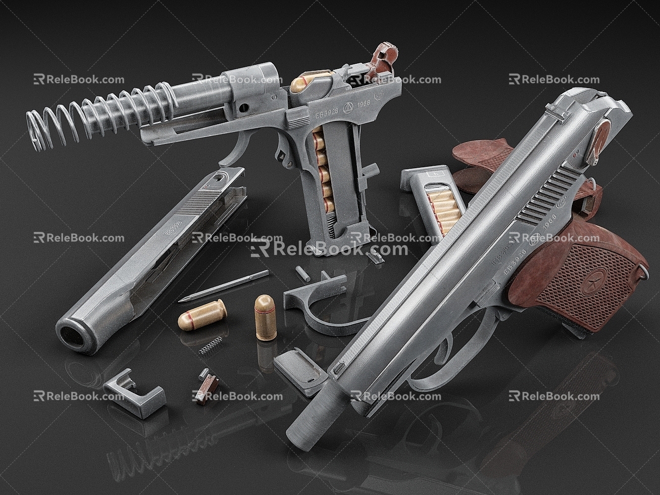 Makarov pistol pistol parts structure weapon model