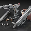 Makarov pistol parts structure weapon 3d model