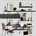 Desk and chair combination SU model 3d model