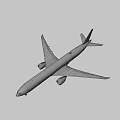 White Commercial Passenger Plane With Extended Landing Gear And Wing Engines