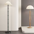 Minimalist Modern Floor Lamps Metal And Wooden Design With White Shade Interior Decor