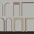 Modern Arched Door Frame Designs With Diverse Shapes And Neutral Tones 3d model