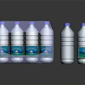 Natural Spring Bottled Water Pack With Transparent Plastic Bottles And Blue Labels