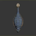 Realistic Blue Orange Spiked Dinosaur Model With Ankylosaurus Features And Standing Pose
