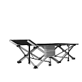 Silver Metal Folding Table With Textured Tabletop Adjustable Frame And Wheels 3d model