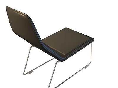 Modern Black Leather Lounge Chair With Metal Frame And Sleek Design 3d model