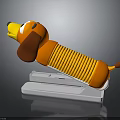 Cute Dog Shaped Stapler with Orange Yellow Brown Body and White Base Household Item