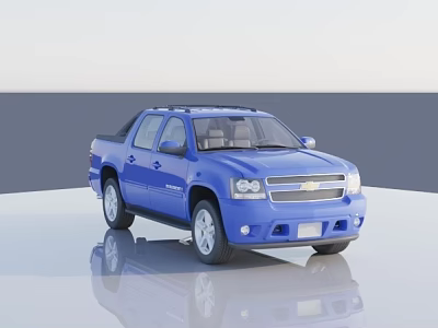 Blue Chevrolet Pickup Truck With Shiny Exterior And Modern Front View Design 3d model