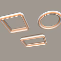Modern Sleek Square And Round Ceiling Lights With Contemporary LED Illuminated Design 3d model
