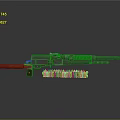 Tactical Machine Gun With Wooden Handle Metal Barrel And Ammunition