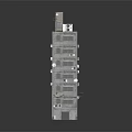 Gray Multi Story Building With Balconies Air Conditioners And Roof Equipment
