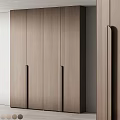 Modern Wooden Wardrobe With Minimalist Design And Sleek Flush Door Handles