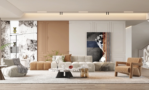 modern living room 3d model