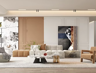 modern living room 3d model