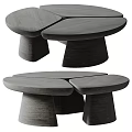 Elegant Modern Coffee Table With Round Dark Wood Top And Unique Pedestal Base