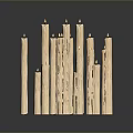 Tall Wooden Candles Arranged In Elegant Standing Display For Home Decor