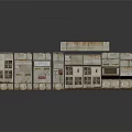 Cartoon Scene Featuring Old Rusty Lockers And Worn Shelves With Multiple Compartments