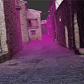 Modern View Of Historic Stone Alley With Cobblestone Pathway