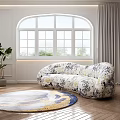 Modern Multiplayer Sofa Curved Sofa 3d model