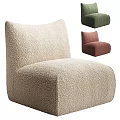 Beige Green Brown Accent Chair With Soft Fluffy Fabric Modern Design