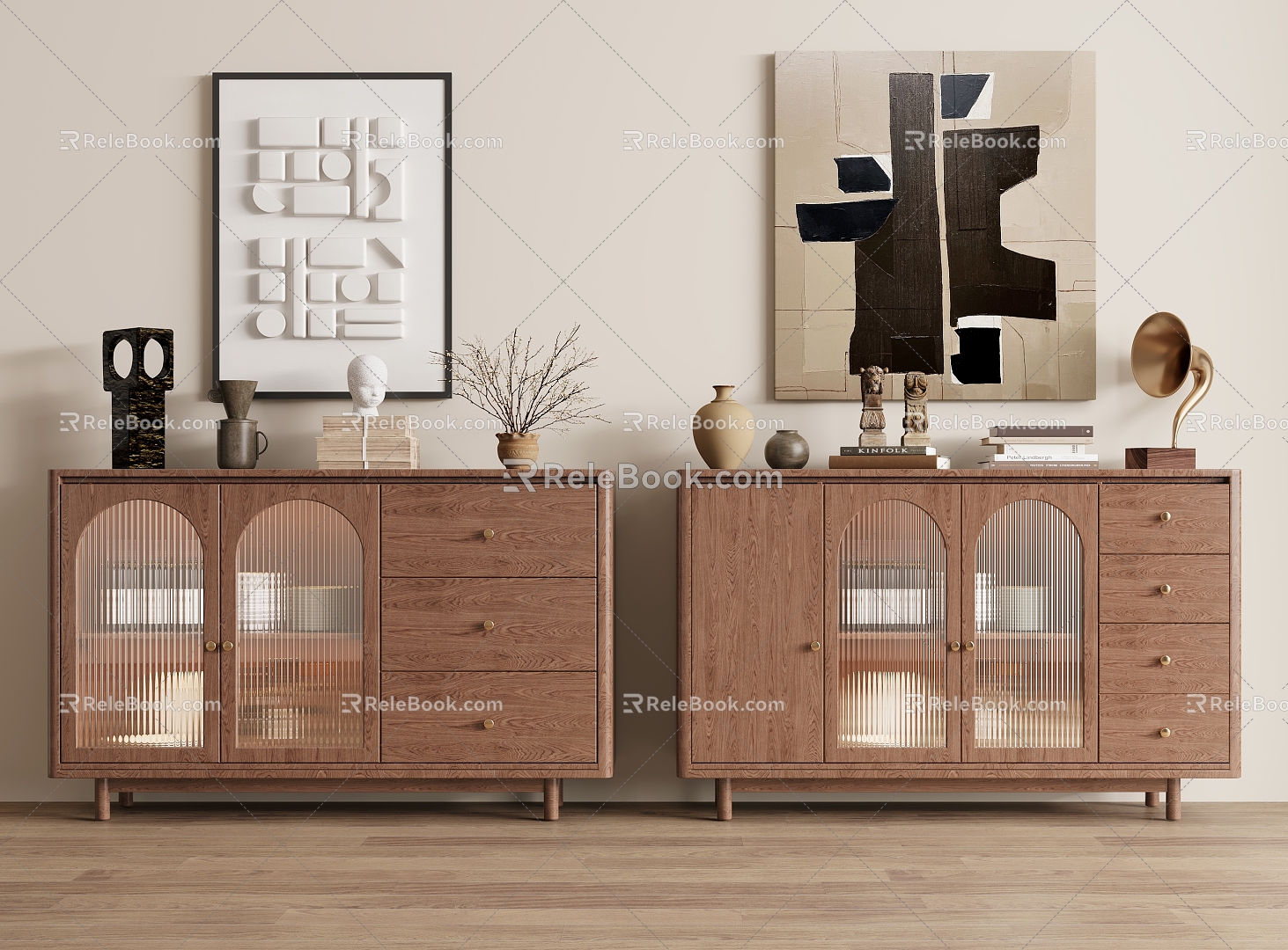 French Middle Style Sideboard 3d model