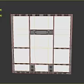 Ornate Square Metal Frame Furniture With White Panels And Decorative Patterns