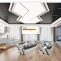 Command and Control Hall of Modern Monitoring Room 3d model
