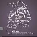 Astronaut Themed Neon Lighting Combo With Conquerors Space Design And Glowing Effect 3d model