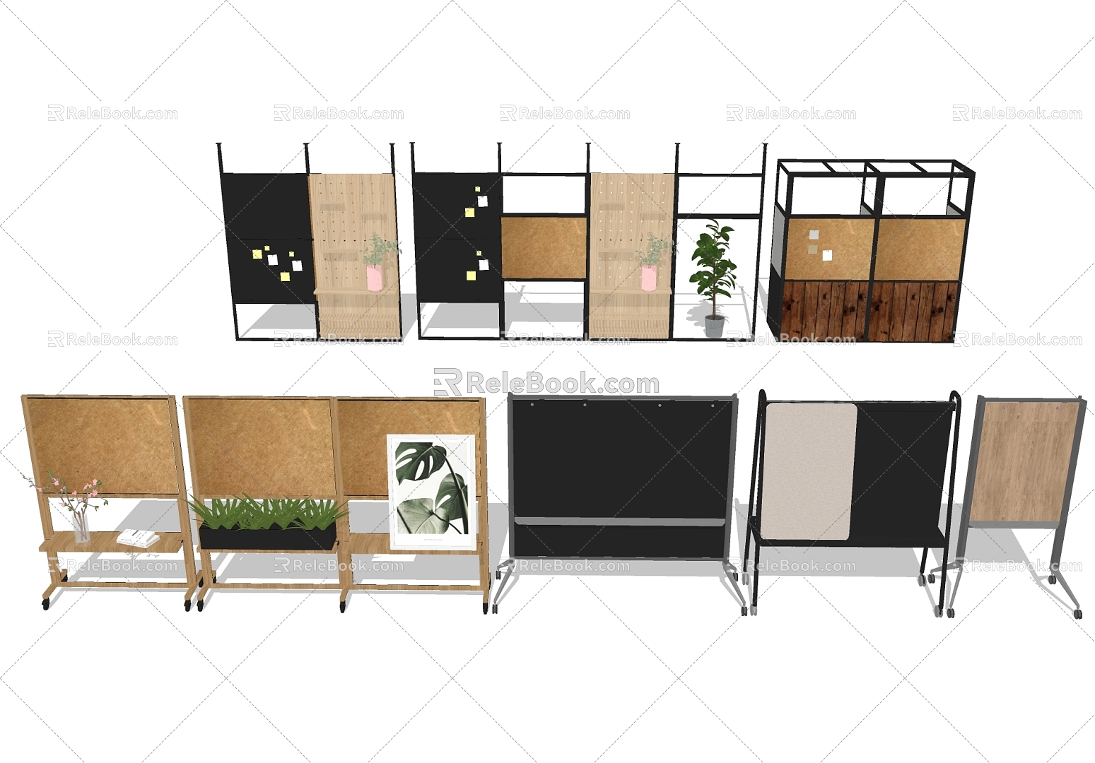 Office writing blackboard 3d model