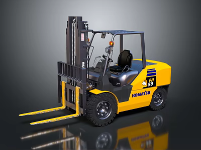 HOMESTAR 30 Forklift With Yellow Black Cab And Front Forks 3d model