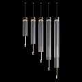 Modern Glass Chandelier With Long Transparent Tubes For Bright Contemporary Interior