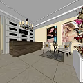 Elegant Lingerie Store Interior With Colorful Garments Display Shelves And Posters