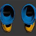 Blue And Yellow Shin Guards With G Logo For Sports Protection