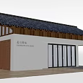 Traditional Style Post Station With Gabled Roof White Walls And Wooden Lattice Along Road